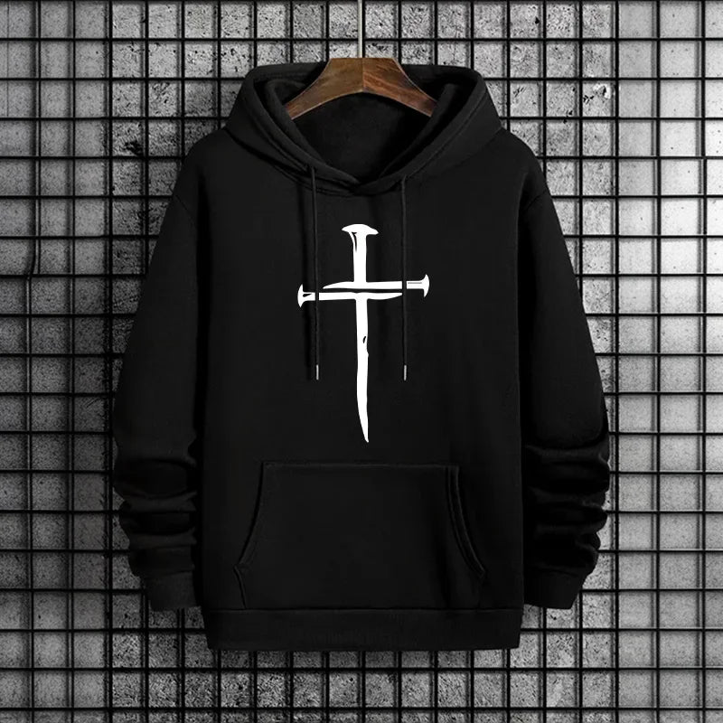 Men’s Cross Print Hoodie