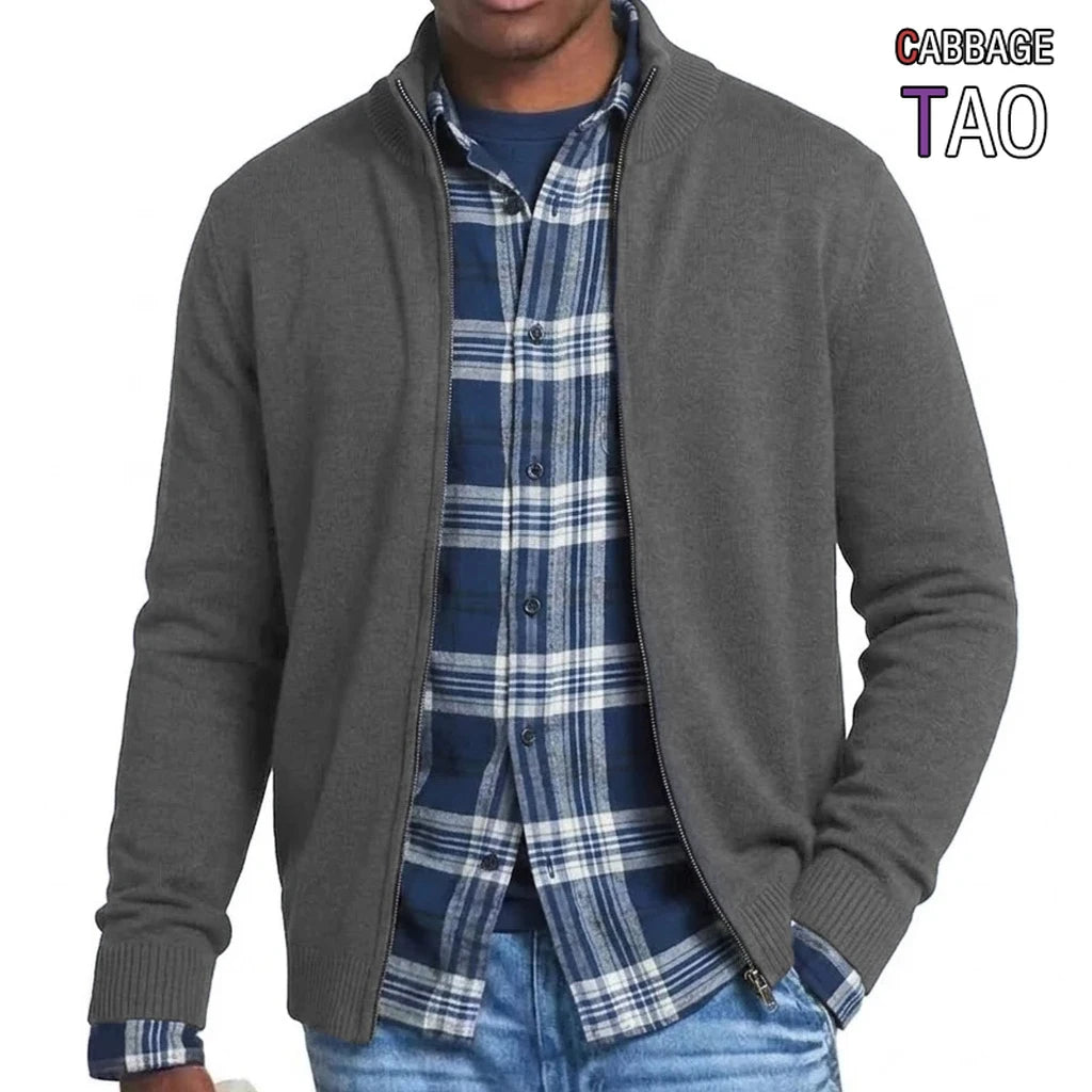 Men’s Knit Jacket – Slim Fit Casual Zip Up Sweatshirt for Work, Gym & Everyday Wear