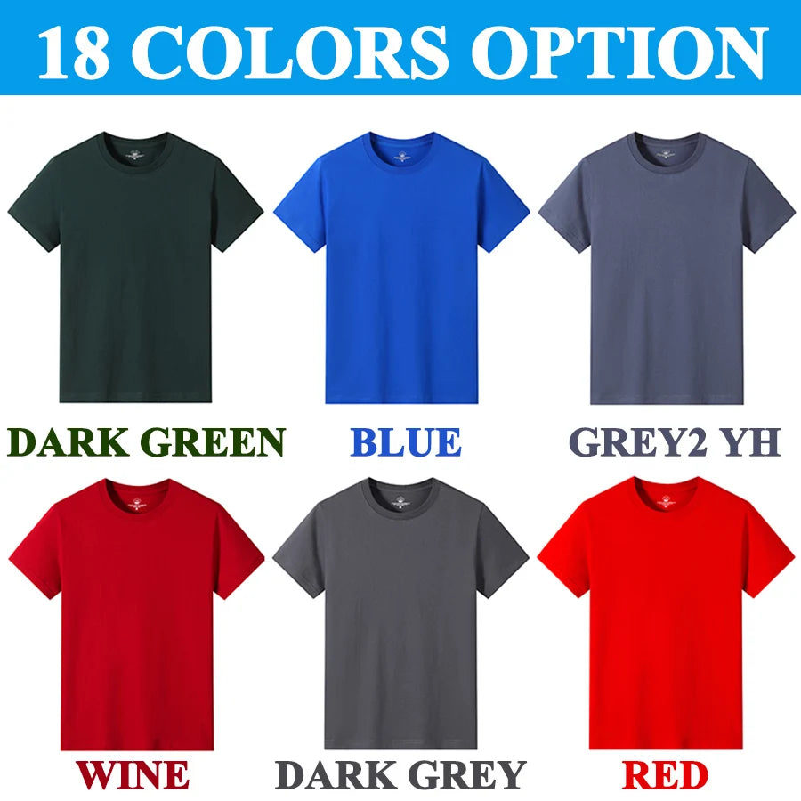 Men’s Solid Color Round Neck T-Shirt – Short Sleeve, Printed Cuffs (2/4/6 Pack)