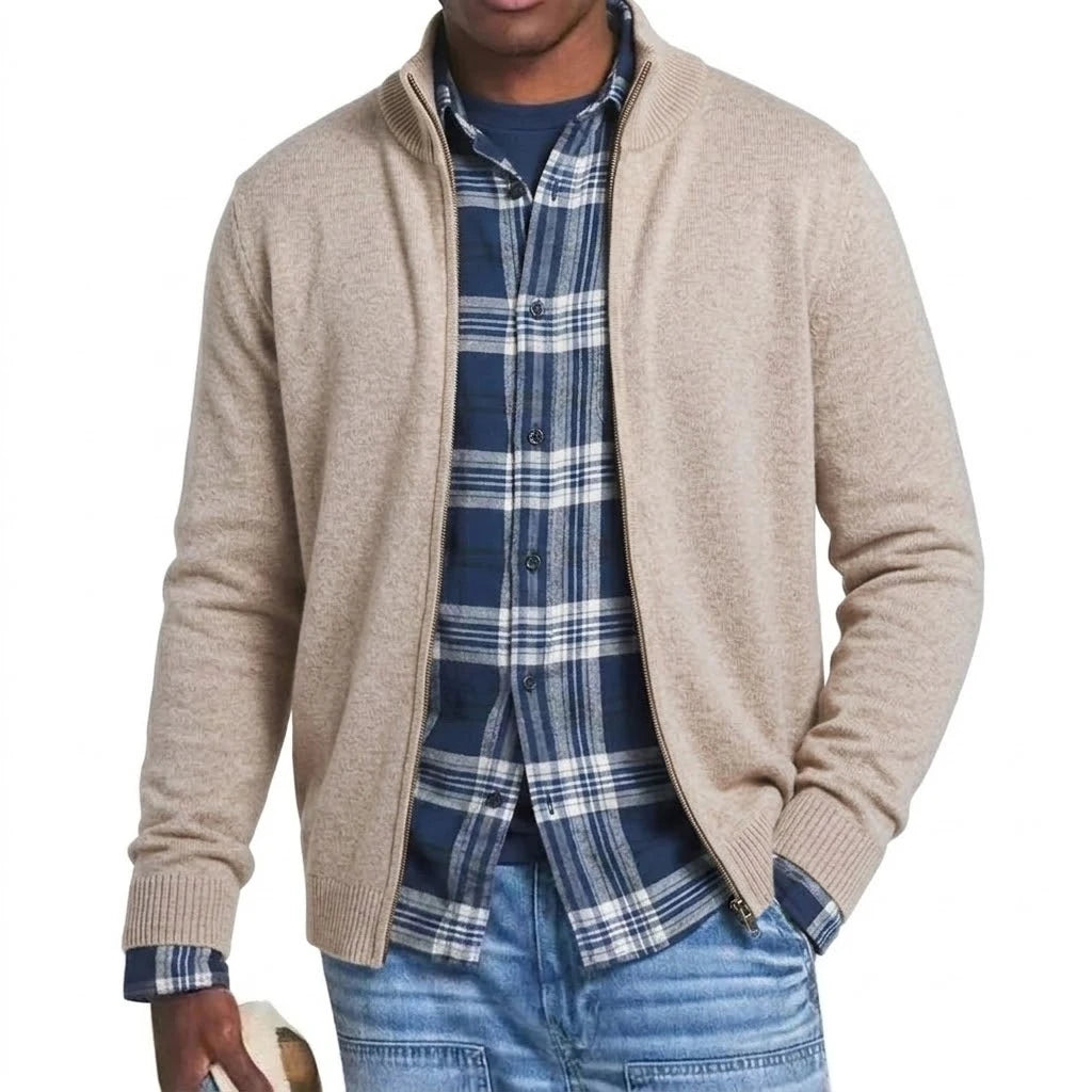 Men’s Knit Jacket – Slim Fit Casual Zip Up Sweatshirt for Work, Gym & Everyday Wear