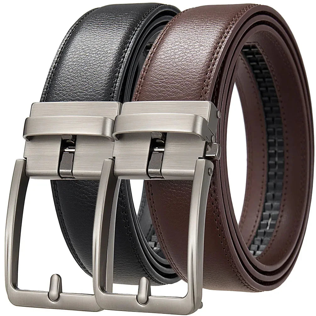 Men’s Luxury Genuine Leather Click Belt – Designer Automatic Buckle Belt for Jeans, Casual & Business Wear