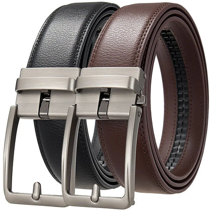 Men’s Luxury Genuine Leather Click Belt – Designer Automatic Buckle Belt for Jeans, Casual & Business Wear