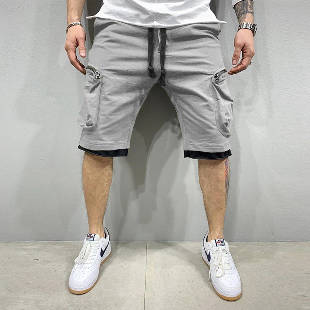 Men’s Cargo Shorts – Breathable Cotton Workout & Gym Shorts with Multi Pockets for Training & Casual Wear