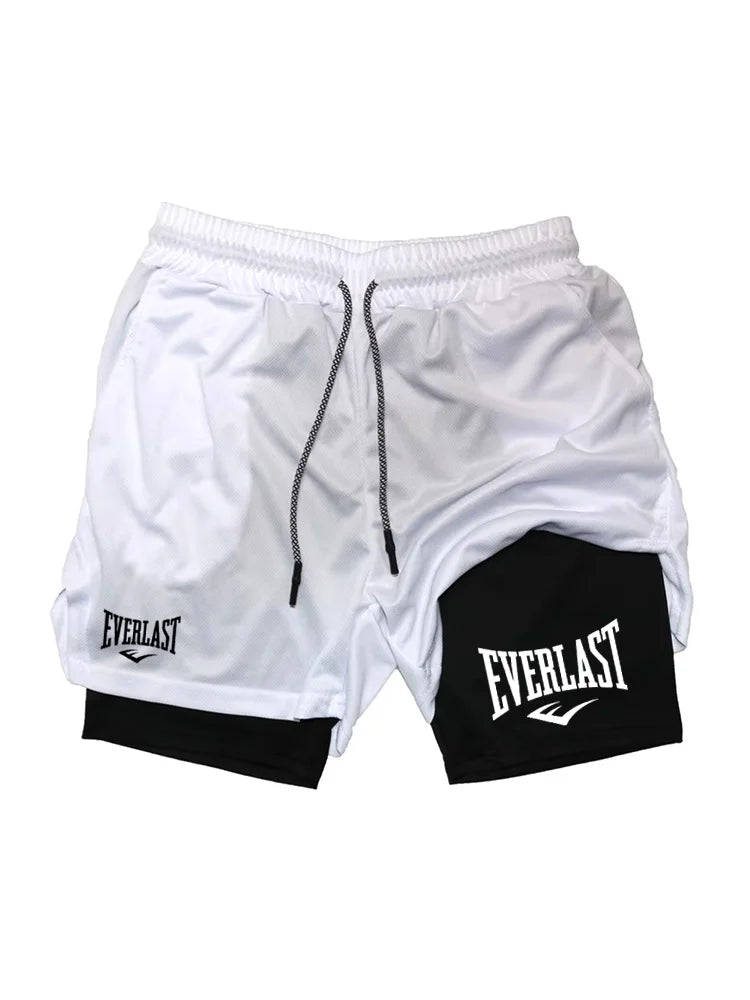 Men’s 2-in-1 Running Shorts – Double-Layer Gym & Fitness Training Shorts for Jogging, Sports & Workout Wear