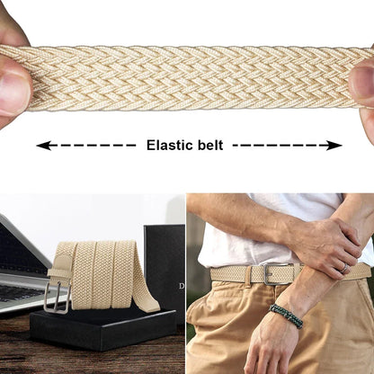 Unisex Elastic Woven Belt – Casual Stretch Belt for Jeans & Outdoor Use