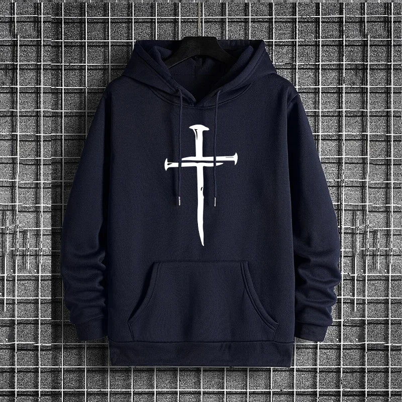 Men’s Cross Print Hoodie