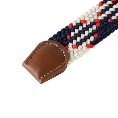 Unisex Braided Stretch Canvas Belt – Metal Pin Buckle for Jeans & Pants (107–130cm)