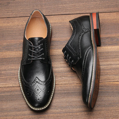 Men’s Stylish Leather Dress Shoes – Comfortable Business Gentleman Footwear