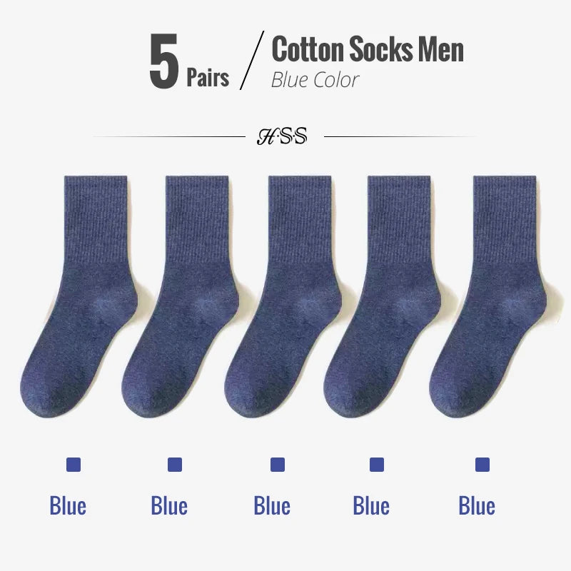 5/10-Pack Men’s Combed Cotton Dress Socks – Soft Breathable Business Crew Socks,Multiple Colors