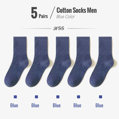 5/10-Pack Men’s Combed Cotton Dress Socks – Soft Breathable Business Crew Socks,Multiple Colors