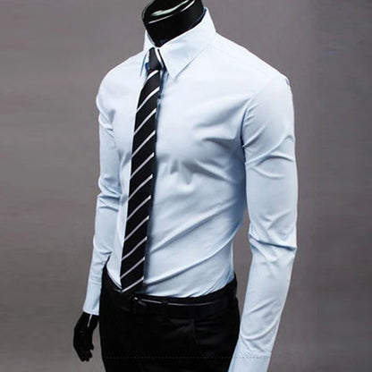 Men’s Long Sleeve Button-Up Shirt – Slim Fit Casual & Formal Wear