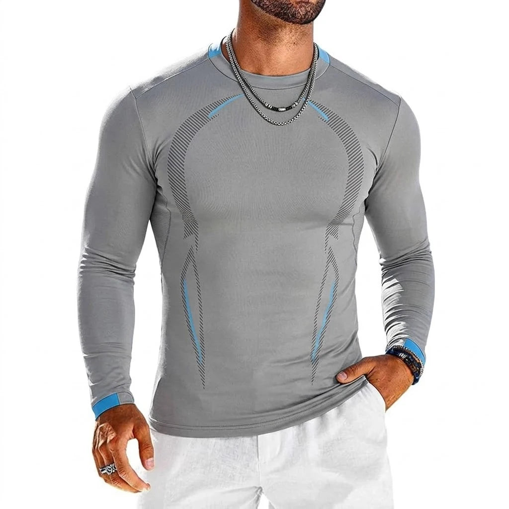 Men’s Slim Fit Long Sleeve Athletic T-Shirt – Lightweight Dry-Fit Gym Workout & Casual Crew Neck Tee for Running & Hiking