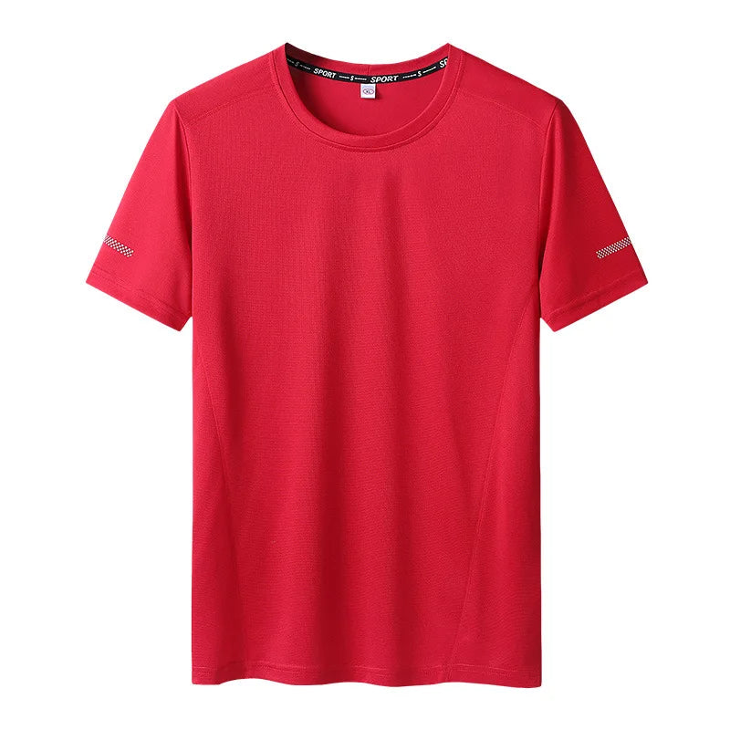 Men’s Oversized Quick-Dry T-Shirt – Short Sleeve Crew Neck, Up to 9XL