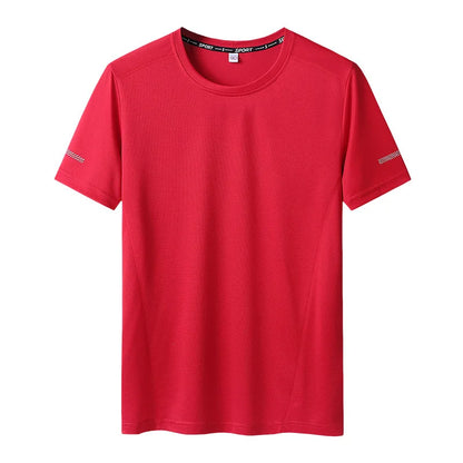 Men’s Oversized Quick-Dry T-Shirt – Short Sleeve Crew Neck, Up to 9XL