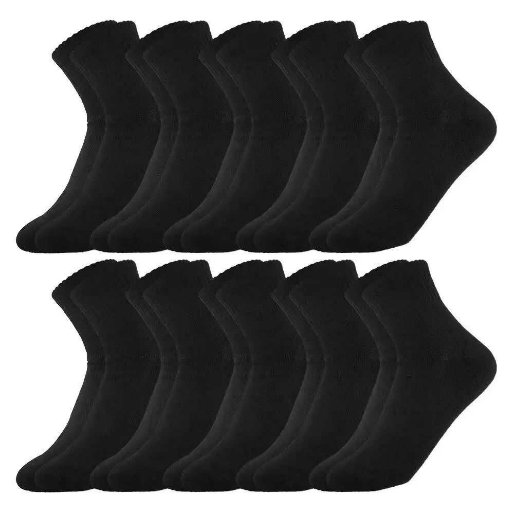 10-Pack Men’s Mid-Calf Cotton Socks – Solid Color, All-Season Everyday Wear