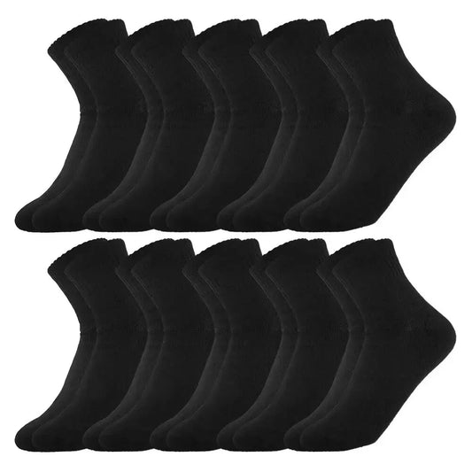 10-Pack Men’s Mid-Calf Cotton Socks – Solid Color, All-Season Everyday Wear