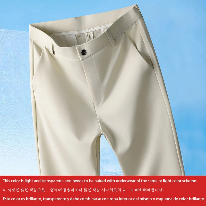 Men’s Summer Stretch Pants – Lightweight Straight-Leg Casual Trousers with Wrinkle-Free Cool-Touch Fabric (Sizes 29–42)