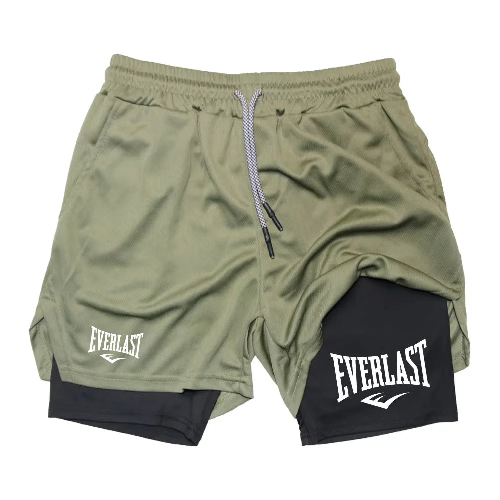 Men’s 2-in-1 Running Shorts – Double-Layer Gym & Fitness Training Shorts for Jogging, Sports & Workout Wear