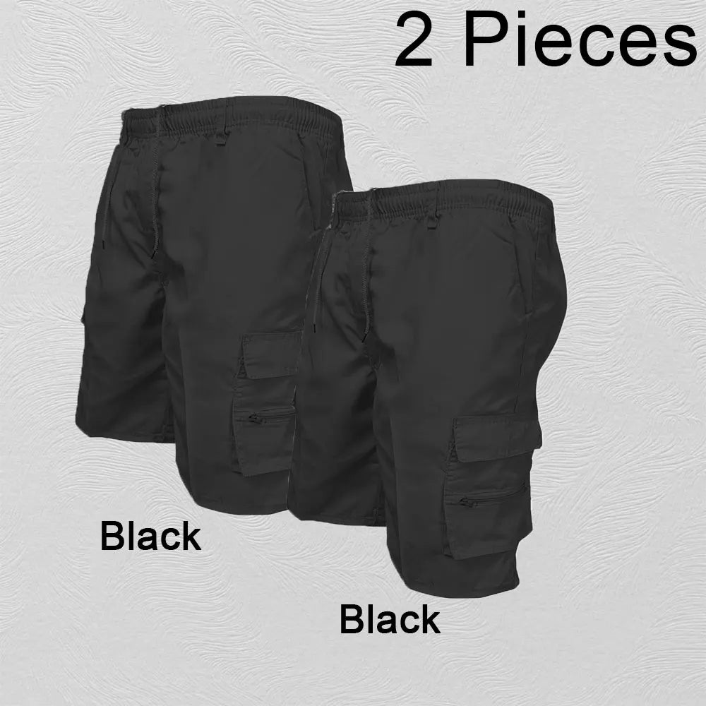 Men’s Casual Cargo Shorts with Large Pockets (Plus Size Available)