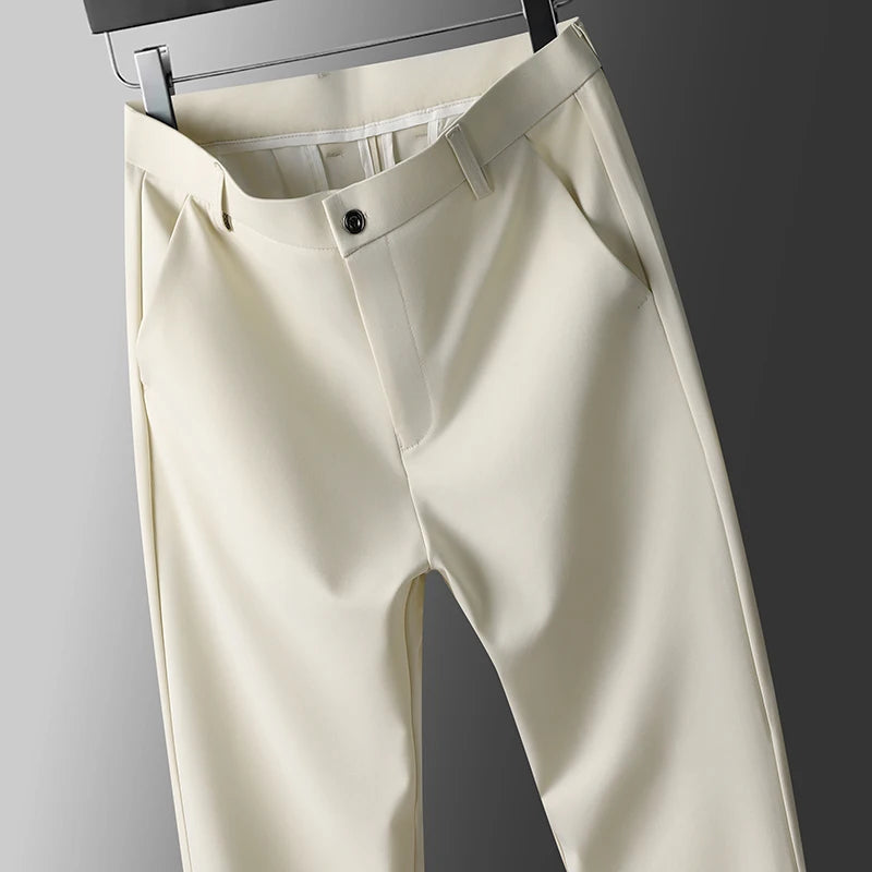 Men’s Summer Stretch Pants – Lightweight Straight-Leg Casual Trousers with Wrinkle-Free Cool-Touch Fabric (Sizes 29–42)