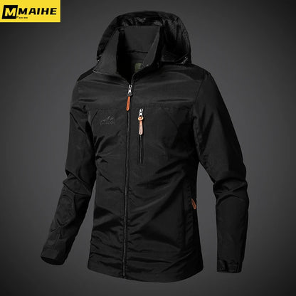 Men’s Waterproof Military Windbreaker Jacket – Hooded Outdoor Combat Coat for Hiking, Biking & Autumn Wear