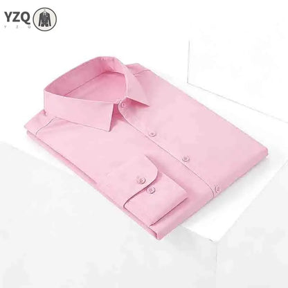 Men’s Non-Iron Teal Blue Long Sleeve Button-Up Shirt – Business Wear