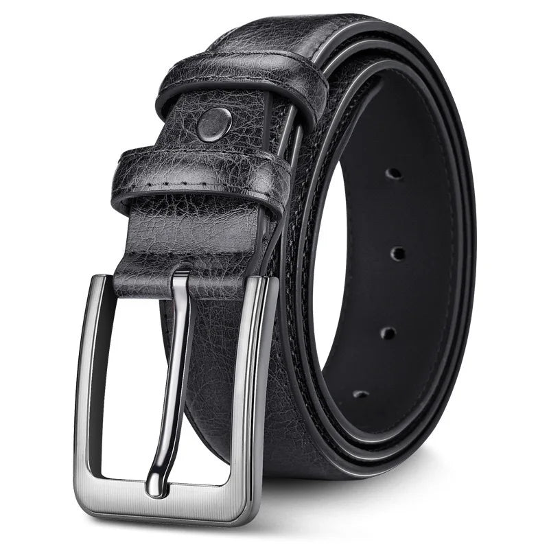 Men’s Leather Ratchet Belt – Micro Adjustable Dress Belt for Pants, Business & Everyday Fit