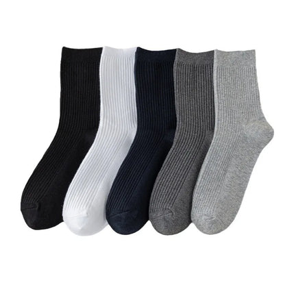 5-Pack Men’s Mid-Calf Socks Multiple Colors – Breathable Business & Athletic Socks,