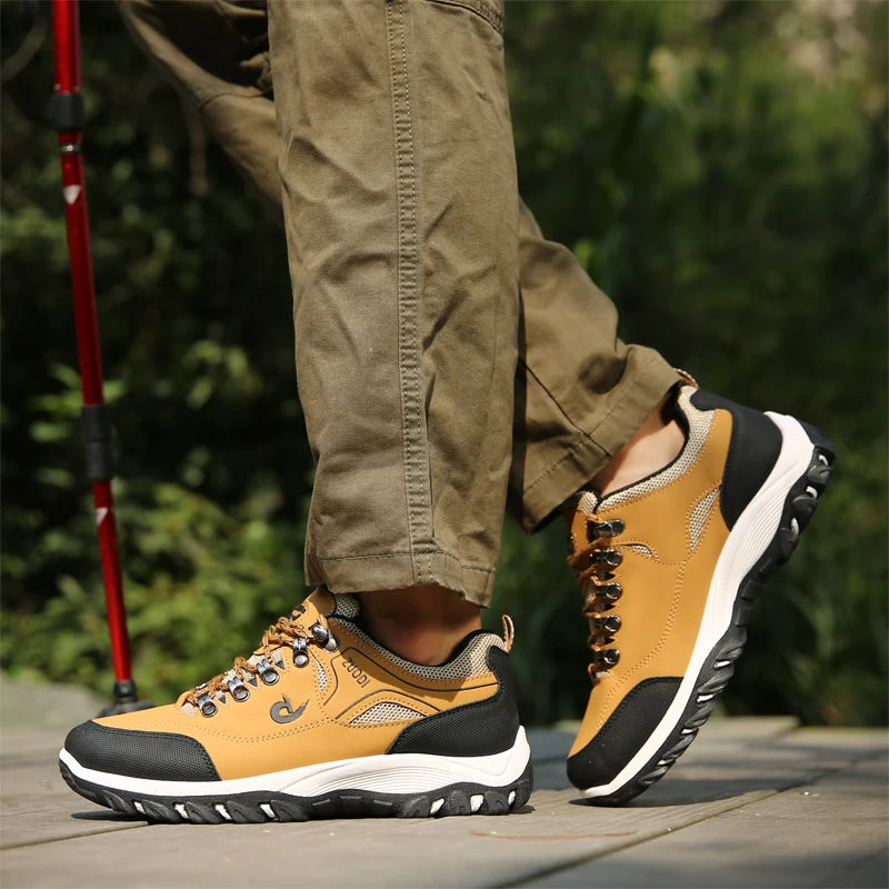 Men’s Leather Casual Sneakers – Lightweight Walking & Tennis Shoes