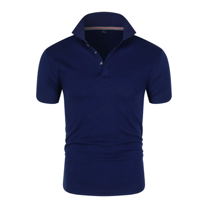 Men’s Solid Color Polo Shirt – Short Sleeve, Lightweight Summer Top