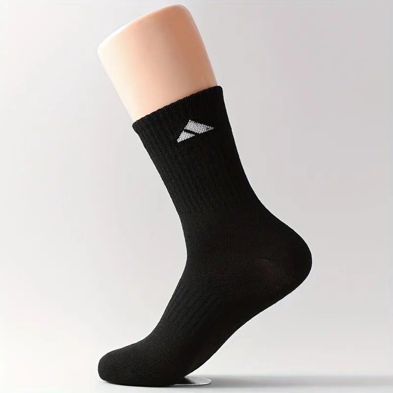 Men’s Athletic Crew Socks(10 Pairs) – Black & White Breathable Cushioned Socks for Running, Gym & Everyday Wear