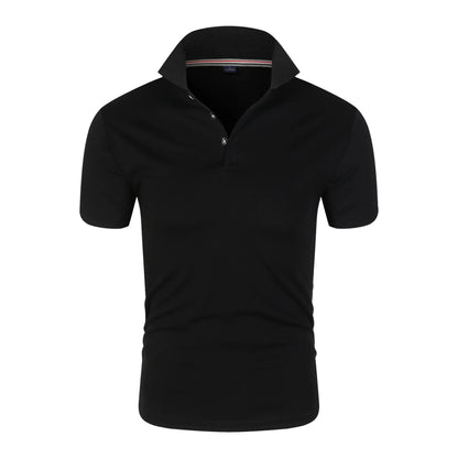 Men’s Solid Color Polo Shirt – Short Sleeve, Lightweight Summer Top