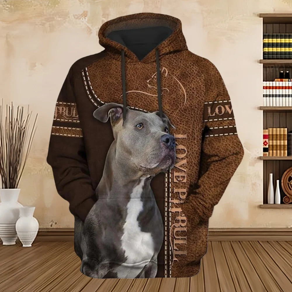 Men’s Animal Dog Print Hoodie – Casual 3D Graphic Pullover Sweatshirt with Long Sleeve Comfort Fit