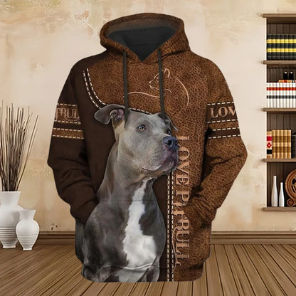 Men’s Animal Dog Print Hoodie – Casual 3D Graphic Pullover Sweatshirt with Long Sleeve Comfort Fit