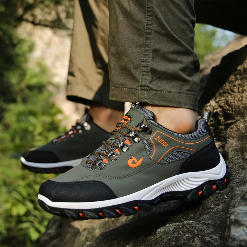 Men’s Leather Casual Sneakers – Lightweight Walking & Tennis Shoes