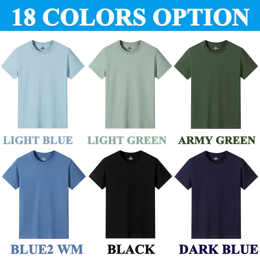 Men’s Solid Color Round Neck T-Shirt – Short Sleeve, Printed Cuffs (2/4/6 Pack)