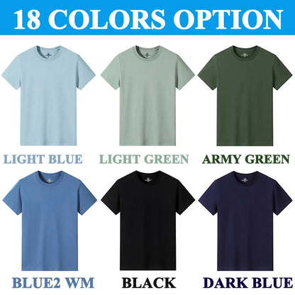 Men’s Solid Color Round Neck T-Shirt – Short Sleeve, Printed Cuffs (2/4/6 Pack)