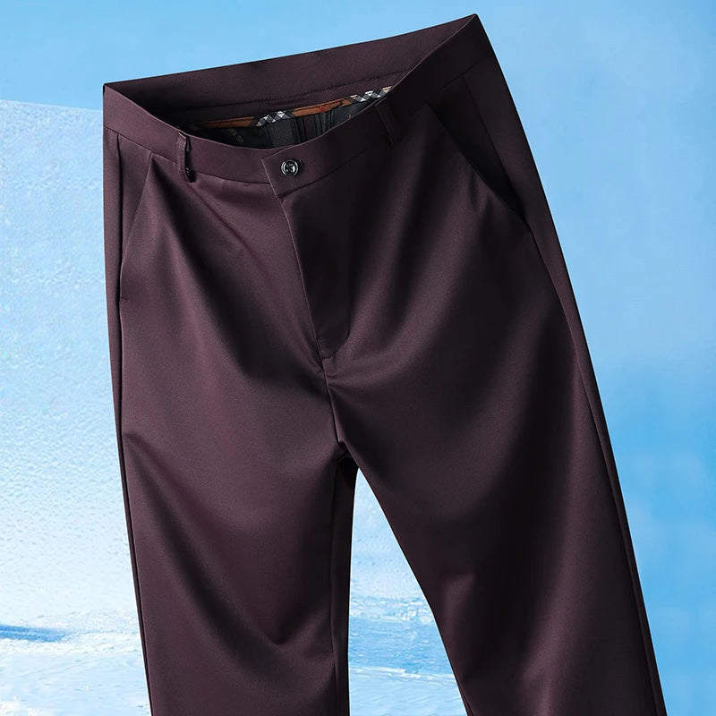 Men’s Summer Stretch Pants – Lightweight Straight-Leg Casual Trousers with Wrinkle-Free Cool-Touch Fabric (Sizes 29–42)